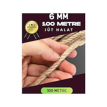 6 Mm 100 Metre Jüt Halat Dekoratif Hasır İp Urgan Süs Evimdeyokyok