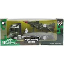 Sürtmeli Die Cast Metal Füze Rampalı Askeri Kamyon