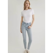 Mavi Lux Touch Beyaz Kadın T-shirt M1600963-620 Beyaz