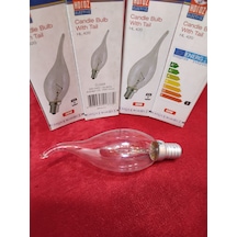 Dekoratif Mum Ampul.şeffaf 40.watt 4.adetli Paket E.14