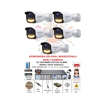 5 Li Sesli Güvenlik Kamerası 5 Mp Gece Renkli Yüz Ve Araç Tanımalı Full Hd Kamera Sistemi