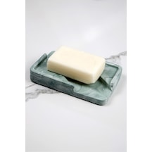 Betonmall Mermer Desenli Banyo Mutfak Tuvalet Beton Katı Sabunluk Su Giderli Süzgeç Model 8x13 Cm - Yeşil Yeşil