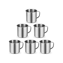 Tr 3 Adet Kırılmaz Tabldot Bardağı Paslanmaz Çelik Metal Su Bardağı 250ml Ömürlük Kulplu Kupa Bardak Diğer