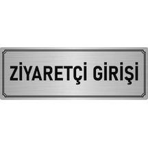 Metal Yönlendirme Levhası, Departman Kapı İsimliği Ziyaretçi Girişi 7x20 cm Gümüş Renk
