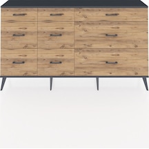 Arges Konsol 9 Çekmeceli 176x30x99 Çam-antrasit/çam Antrasıt/atlas Çam - Atlas Çam