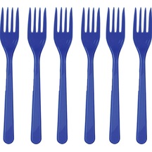 Lacivert Renk Çatal 25 Adet Sert Dayanaklı Plastik Lüks Kullan At Doğum Günü Parti Çatalı Tüm Yaşlar