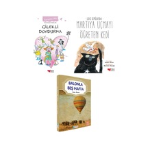 Evrensel Balonla Beş Hafta - Sevim Ak Çilekli Dondurma - Martıya Uçmayı Öğreten Kedi 3 Kitap
