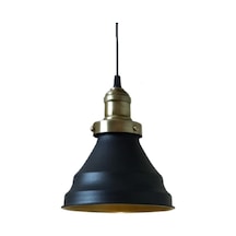 Rys Retro Metal Dekoratif Metal Siyah İçi Gold Kafe Mutfak Rustik Sarkıt Avize Çap:17 Cm Beyaz