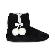 Kadın Panduf Kışlık Ev Botu Ev Ayakkabısı Su Yolu Velsoft Sessiz Taban Siyah