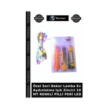 Özel Seri Dekor Lamba Ev Aydınlatma Işık Zinciri 10 Mt Renkli Pilli Peri Led