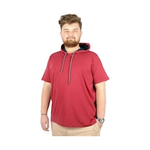Mode Xl Büyük Beden Oversize Tshirt Kapşon Basic 21115 Bordo 001