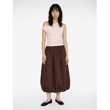 Koton Asimetrik Yaka Kolsuz Slim Fit Drapeli Bluz Pembe 6sal30003ık Gül