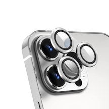 Iphone 13 Pro Max Kamera Camı Lens Koruyucu Halka Set Gümüş