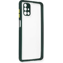 Ilkeshop Newface Samsung Galaxy Uyumlu M51 Kılıf Miami Şeffaf Silikon - Koyu Yeşil