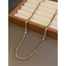 Arpa Zincir Kolye - 70cm - Altın Çok Renkli