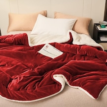 Sherpa Polar Battaniye Çift Taraflı Çift Kişilik 220x240 Cm Kırmızı Çok Renkli