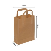 32x17x28 Cm Düz Saplı Kraft Çanta 250 Adet