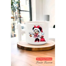 Yeni Yıl Yılbaşı Noel Tasarımlı T Kulp Seramik Kupa 3 Beyaz