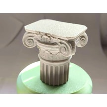 Bezos 3d Baskı Antik Roma Sütun Başlığı Dekoratif Masaüstü Biblo Sütun Formlu Küçük Obje Standı Krem Nıda