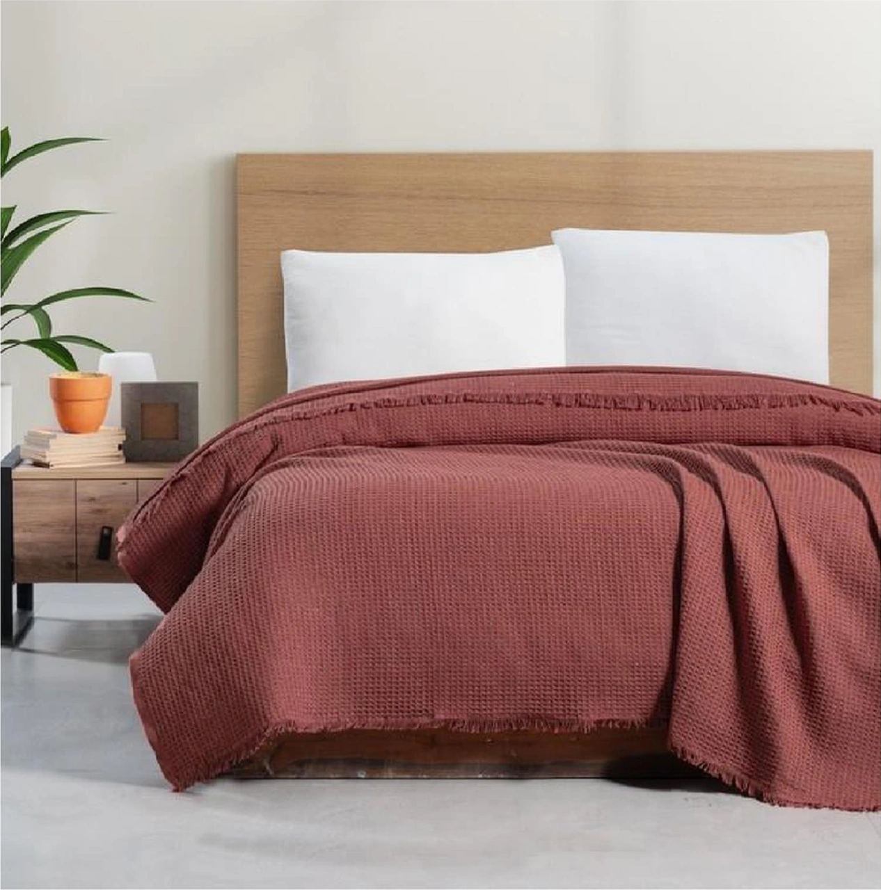 Schafer Home Waffle Pike 200x220 Cm-kiremit Açık Bej