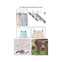 Etek Pantolon Askısı 40 Cm Paslanmaz Metal Mandallı Gardırop Askısı 30 Adet Diğer