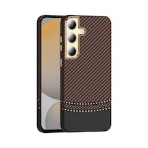 Zore Galaxy S24 Plus Kılıf M-safe Şarj Özellikli Karbon Fiber Görünümlü Nvth Gros Kapak - Gold-siyah