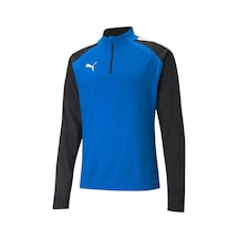 Puma Teamliga 1 4 Zip Top Erkek Futbol Antrenman Uzun Kollu Tişör (543910009) Mavi