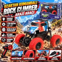 Uzaktan Kumandalı 4x4 Rock Climber Off Road Jeep Büyük Tekerlekli Arazi Aracı - Kırmızı