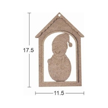 Ahşap Kardan Adam Yılbaşı Süsü 17,5x11,5cm F829