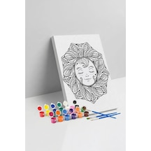 Güneş Desenli Mandala Ahşap Boyama Seti 40x50 Cm
