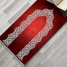 Evaşk Namazlık Dokuma Halı Kaymaz Muslumana Seccade 66x113 KIRMIZI EVAŞK414B66