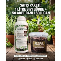 Sıvı Solucan Gübresi 1 Lt + 50 Adet Solucan Başlangıç Paketi Çiçek, Sebze Ve Tüm Saksı Bitkileri İçin%100 0,250