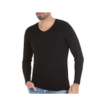 6 Adet Yıldız Erkek Bambu Uzun Kol T-shirt Fanila Siyah 486 001