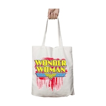 Art Hediye Wonder Woman İki Taraf Kalıcı Yıkanabilir Okul Plaj Omuz Bez Çanta Çok Renkli