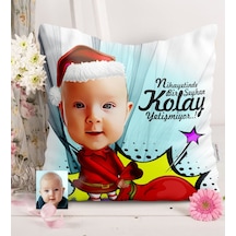 Kişiye Özel Bebek Karikatürlü Saten Yastık - 5