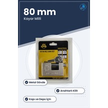 Asma Kilit Kayar Milli 80 Mm Anahtarlı Metal Gövdeli Kapı Depo Do