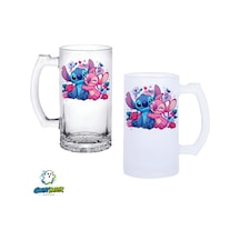 Stitch Kulplu Bira Bardağı Buzlu Veya Şeffaf Seçenekli 0352