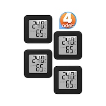 4 Adet Mini Sıcaklık Nem Ölçer Lcd Ekran Oda Termometre Duvara Takılabilen Masaüstü Higrometre Siyah