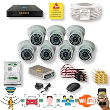 7 Kameralı Set Yapay Zeka Özellikli Gece Görüşlü 5 Mp Sony Lensli Fullhd İç Mekan Güvenlik Kamerası Seti D136b-9008