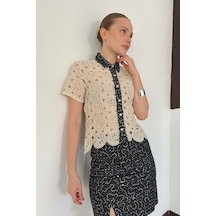 Verymoda Kot Detaylı Dantel Gömlek D2795 Ham Siyah