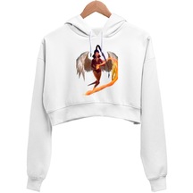 Angel Kadın Crop Hoodie Kapüşonlu Sweatshirt (525471021)