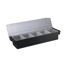 Biradlı 5'li Policarbon Kapaklı Bar Konteyner 50x16x9 Siyah