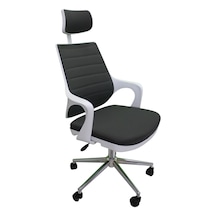 Kaya Ofis Mix Plus White Fabric Müdür Koltuğu Çalışma Koltuğu Siyah