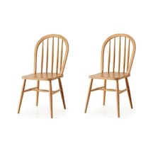 Ahşap Natural El Yapımı Bella Sandalye 2 Adet