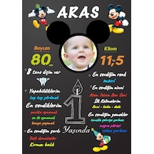 1 Yaş Anı Panosu Afiş,karşılama Panosu Branda Minnie Mouse Hdts10
