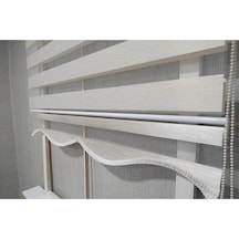 Ekru R-18 Düz Zebra Stor Perde Etek Dilimli Alüminyum Kasa+etek Dilimi  Ekru 100 x 200