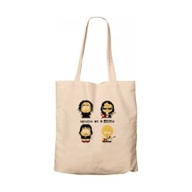 System of a Down Cartoon Krem Kanvas Bez Çanta