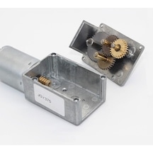 JGY370 DC 12V 60 Rpm Redüktörlü DC Motor 2 Yönde Dönme L Tip Dişli