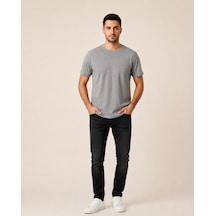 Vigoss Erkek Battal O Yaka Basıc T-shırt B3124-03370 Gri