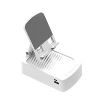 Wezone Masaüstü Çok Fonksiyonlu Telefon Tutucu: Bluetooth Hoparlör, Usb Şarj Ve 1500mah Pil - Beyaz Açı Ayarlanabilir